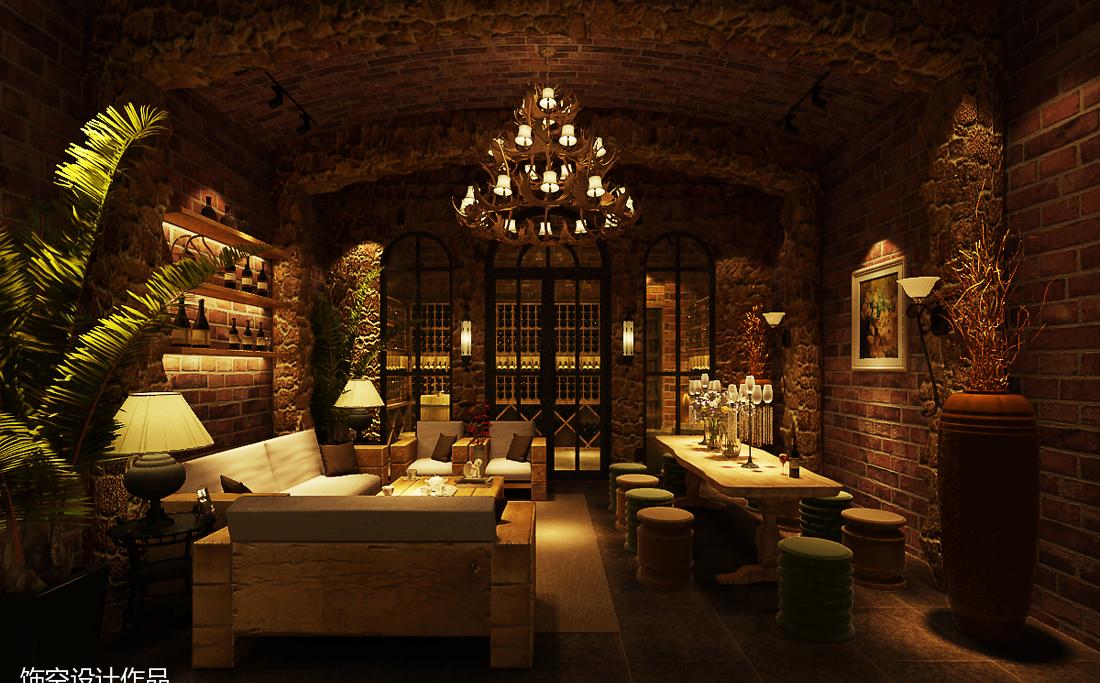 融合中美风格的新中式酒窖设计-0