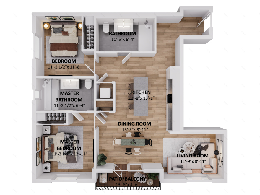 Steep and Bird's eye views with measurements-13