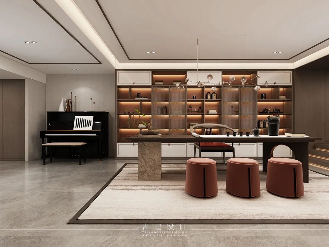 现代中式叠拼别墅设计丨青马别墅空间设计-57