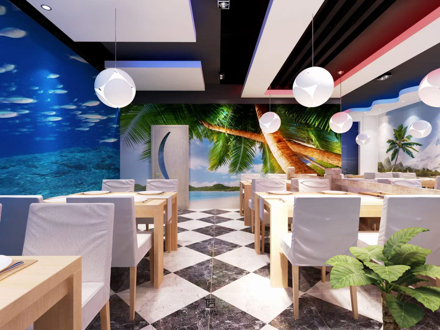 海鲜餐厅设计案例 | 把大海装点在餐厅里-2