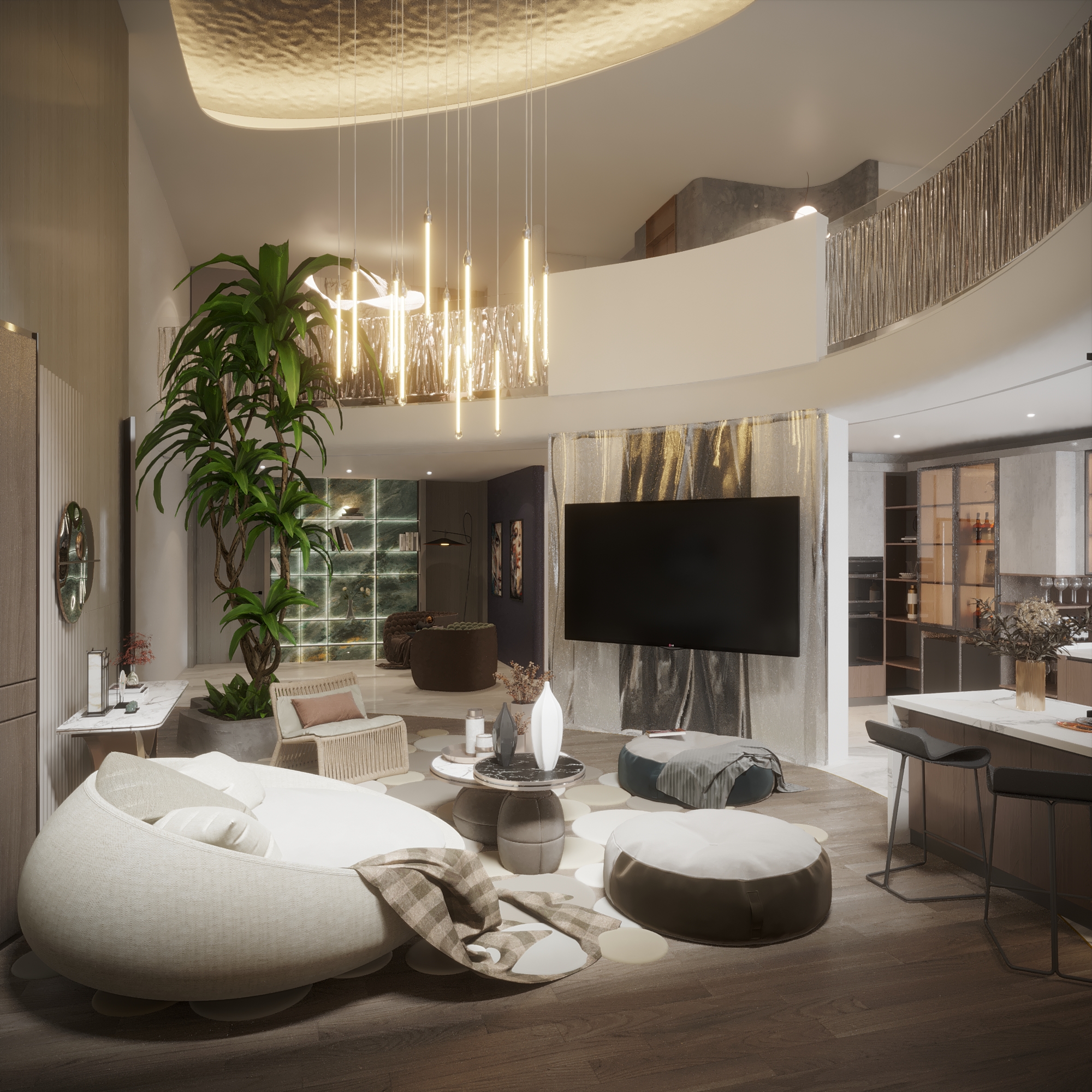 Villa Reception and Living Room and Kithcen Room 2023-1