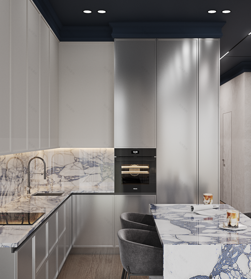 厨房 起居空间 · 公寓丨Alisa Ostapnko-13