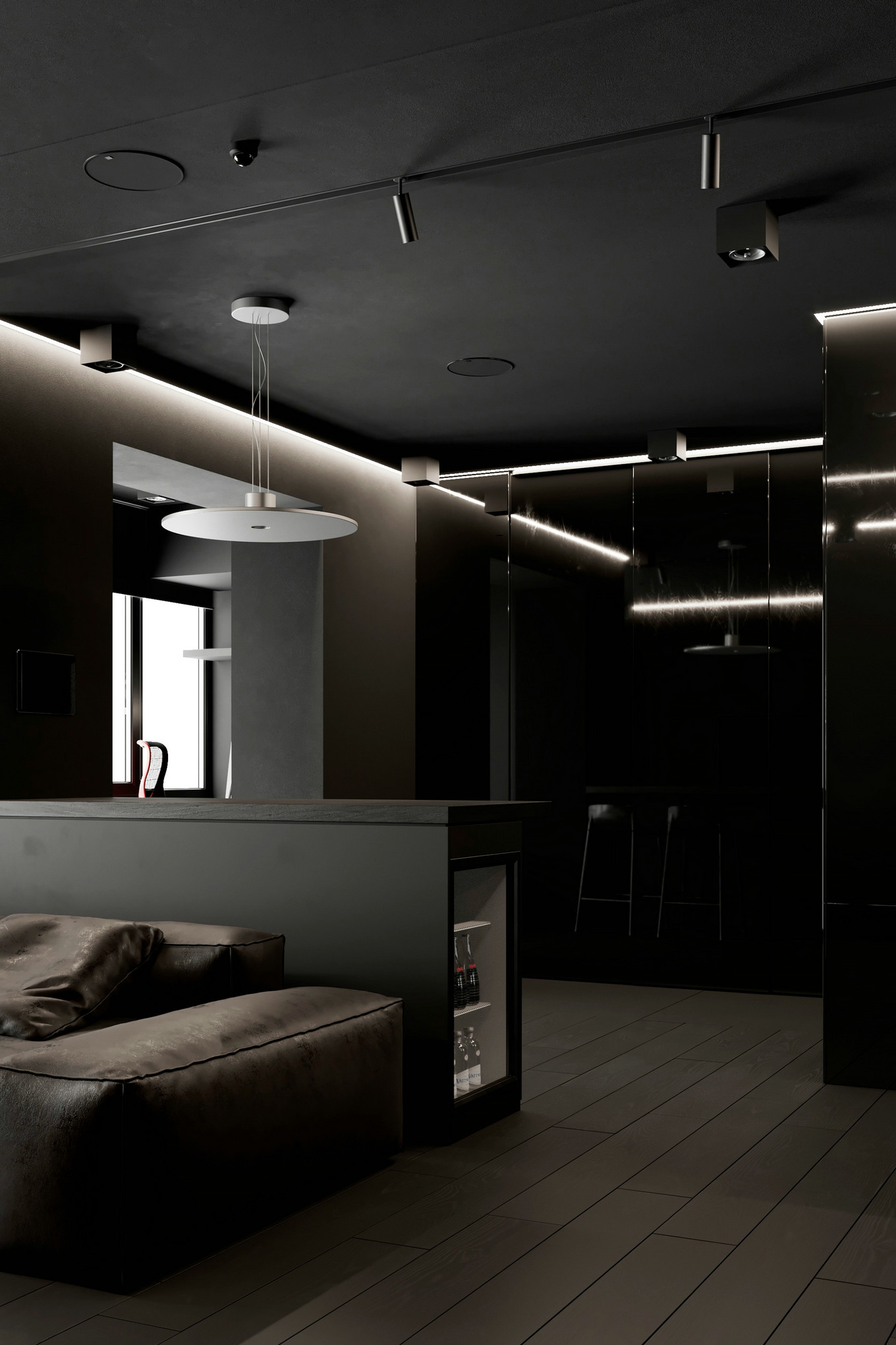 高级黑+工业风,帅气而个性的生活居所-16