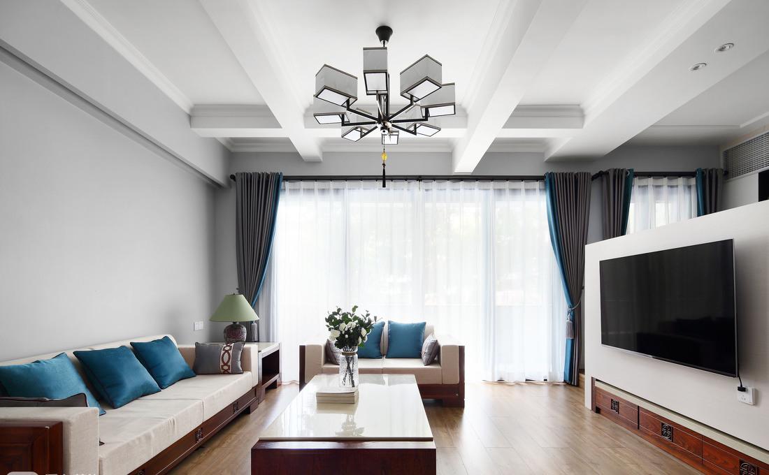 新中式蓝调空间-10