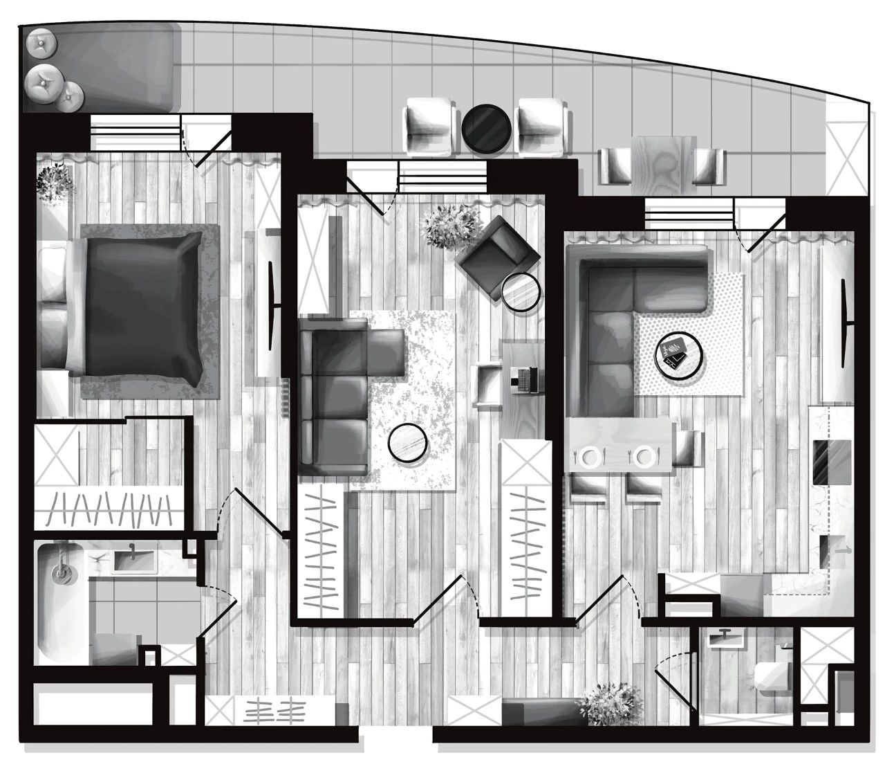 现代三居室公寓设计丨MINTS INTERIORS-3