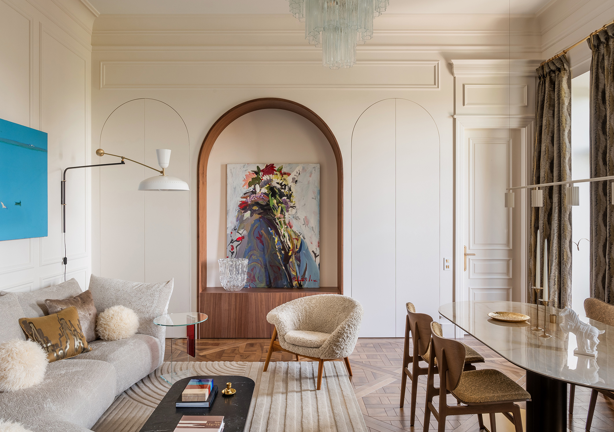 美好时代、装饰艺术、中世纪现代主义与粗野主义公寓丨乌克兰丨Yana Molodykh-17