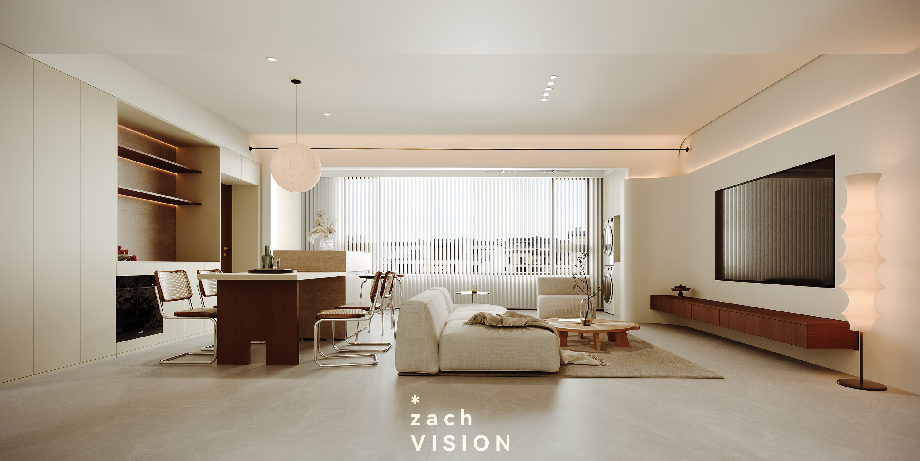 现代奶油风平层-14