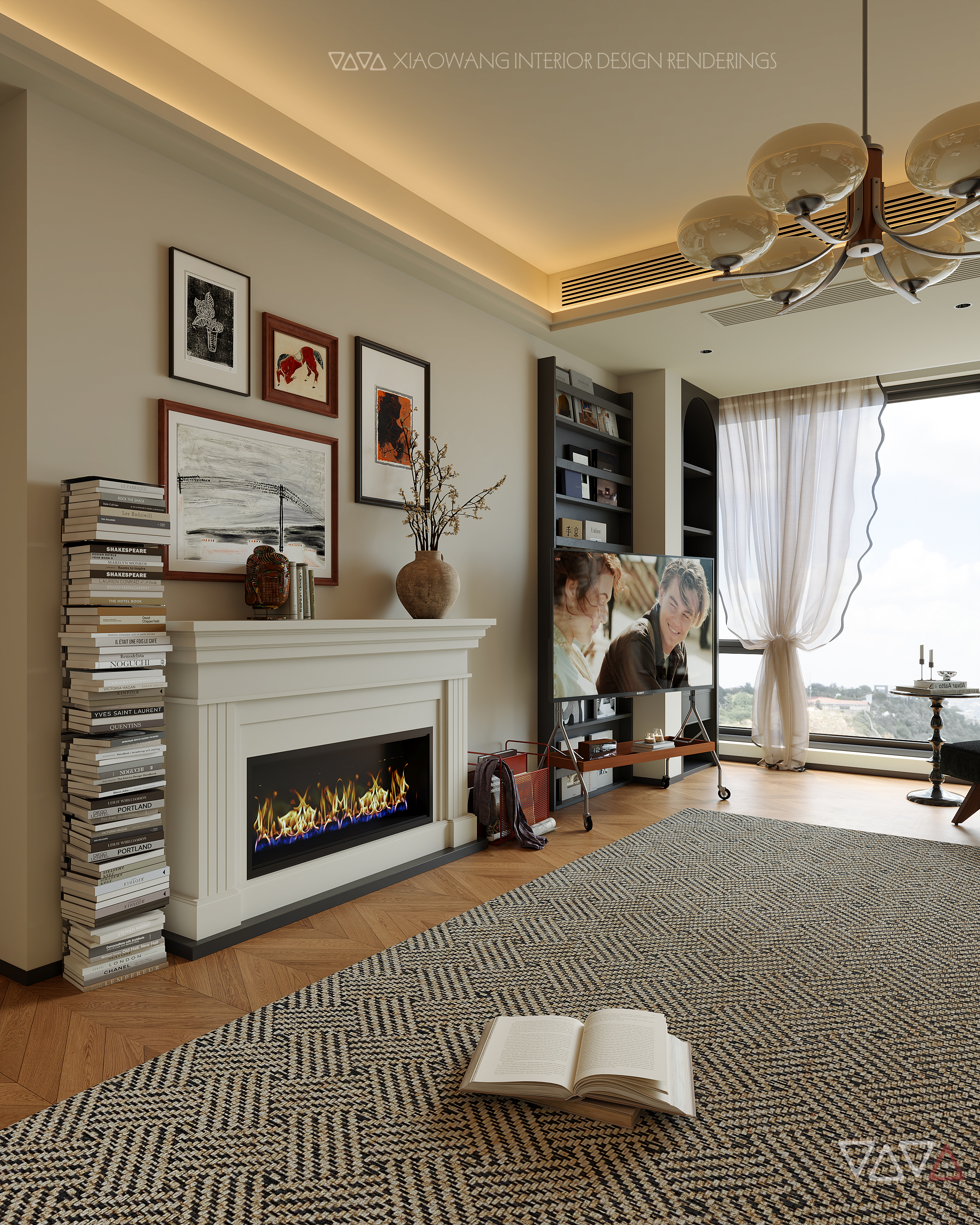 法式中古风客餐厅效果图-8