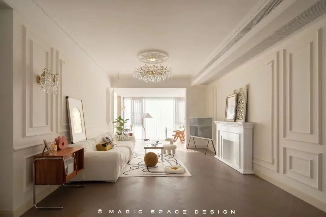 法式奶油风平层丨麻吉家装定制-8