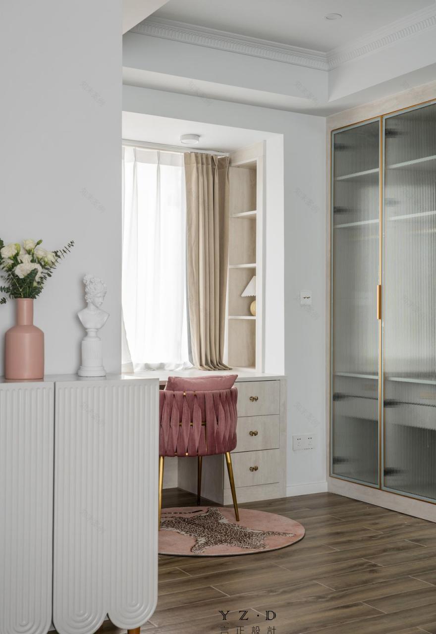 120㎡法式轻奢风无敌江景房设计丨言正设计-36