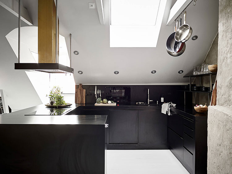 原始墙壁打造的极简北欧阁楼公寓-4