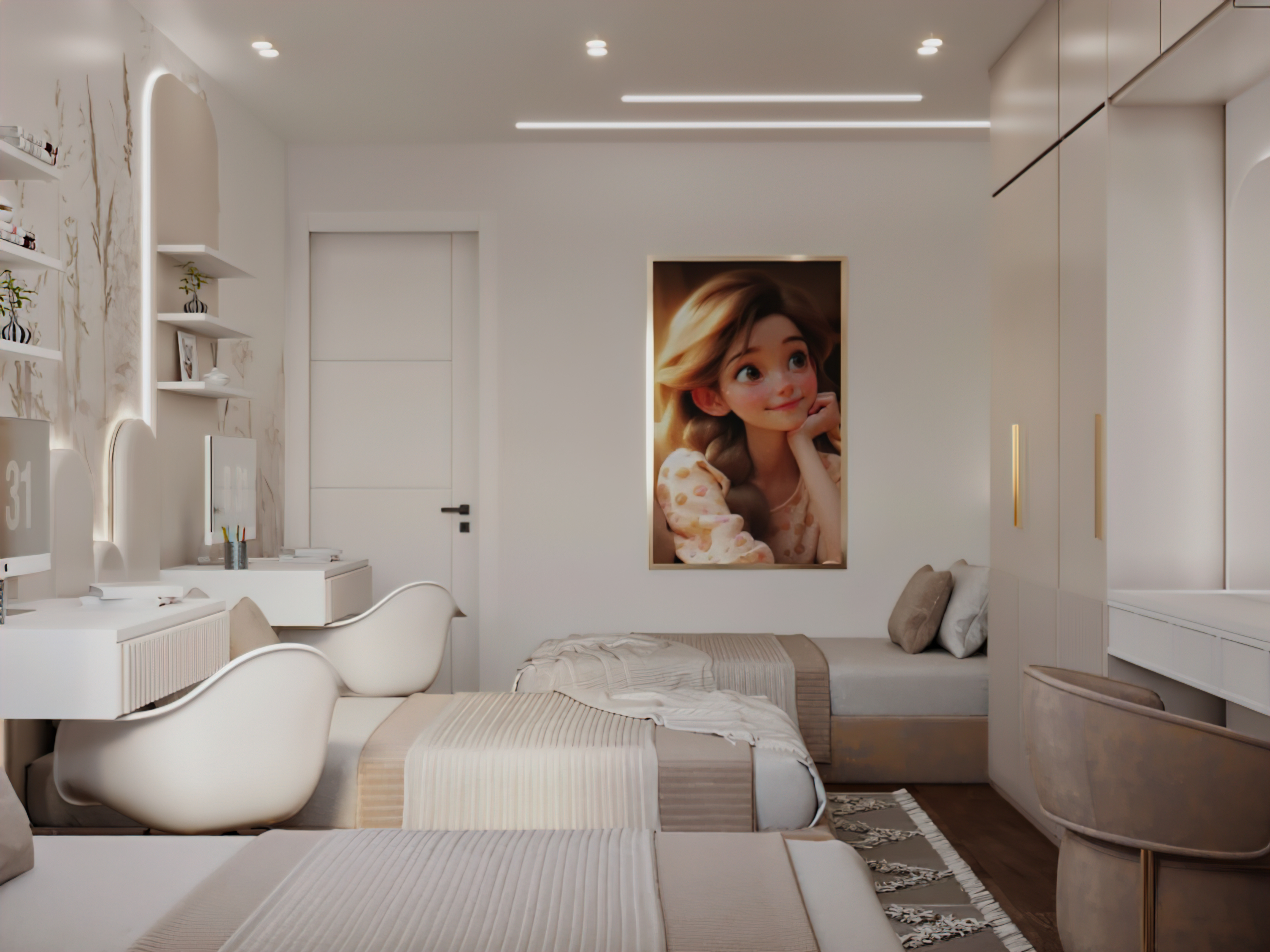 Triple Bedroom for girls-4