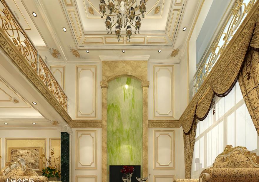 潮白河孔雀城·欧式宫廷风格室内设计-4