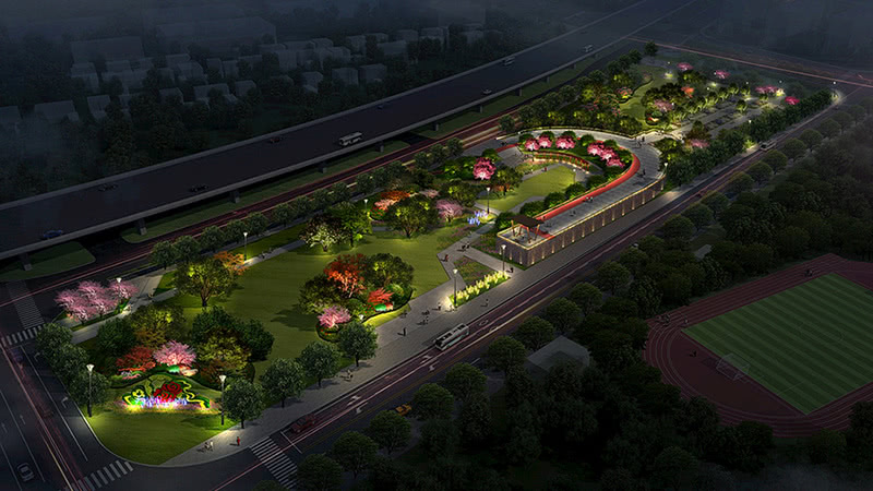 公园夜游景区夜景灯光设计案例效果图-18