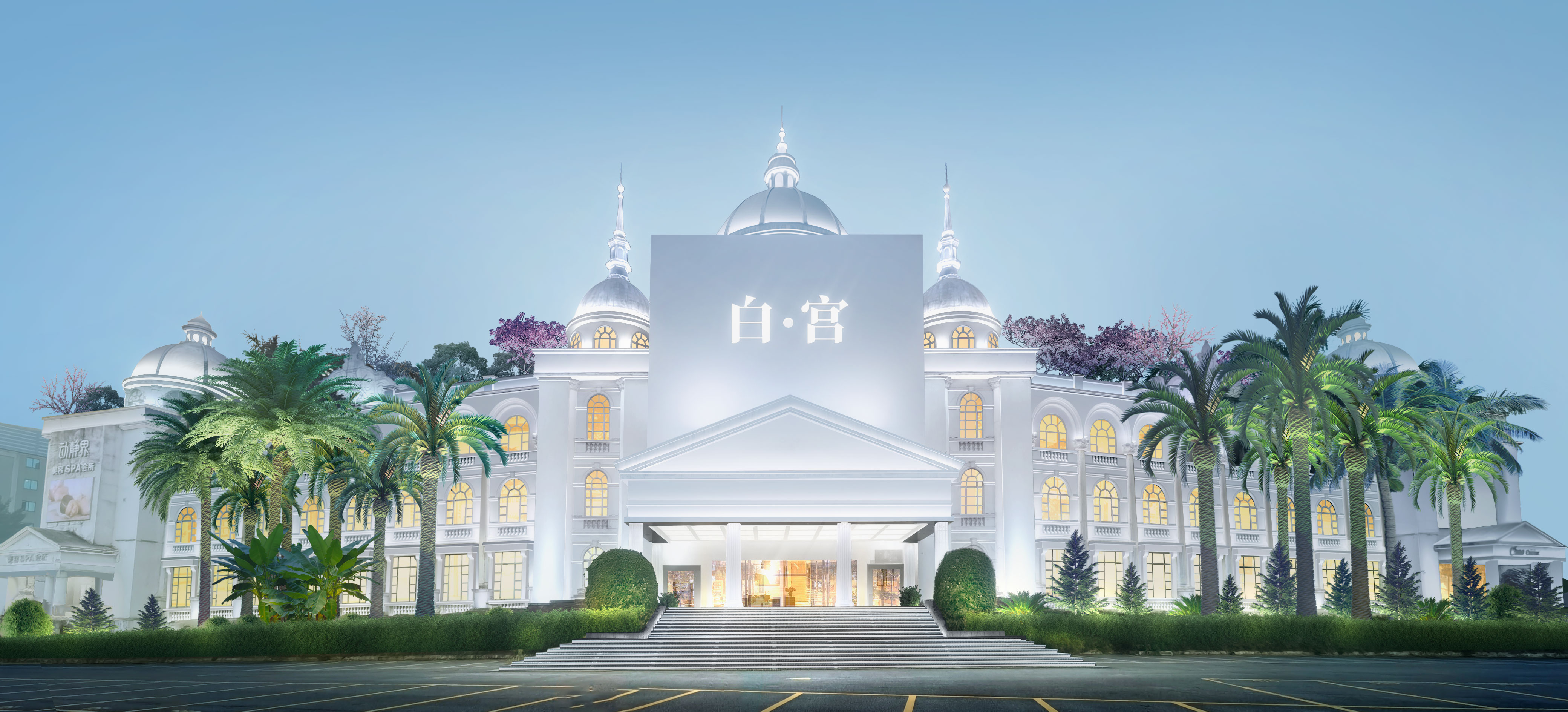 早期的一些商业中心建筑写字楼亮化效果图-8