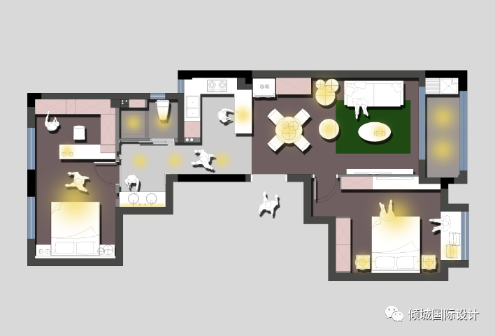 北欧小生活 · 绿色精致空间设计丨倾城国际设计-8