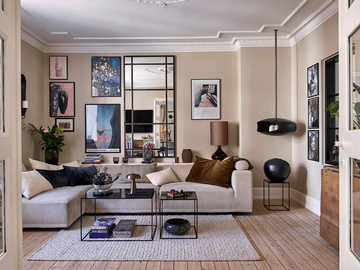米色优雅：哥本哈根的公寓-1