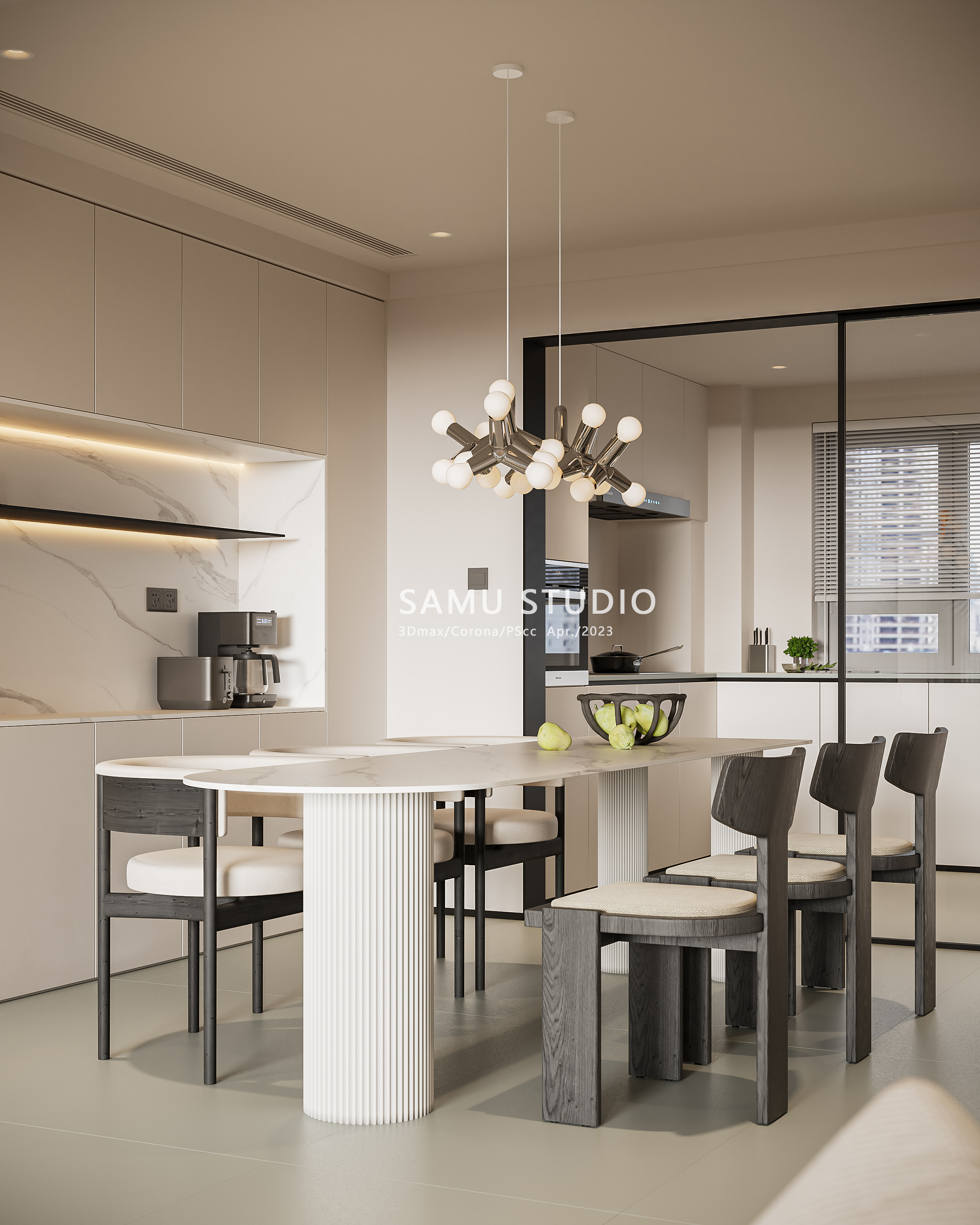 奶油风客餐厅丨SAMU STUDIO-9