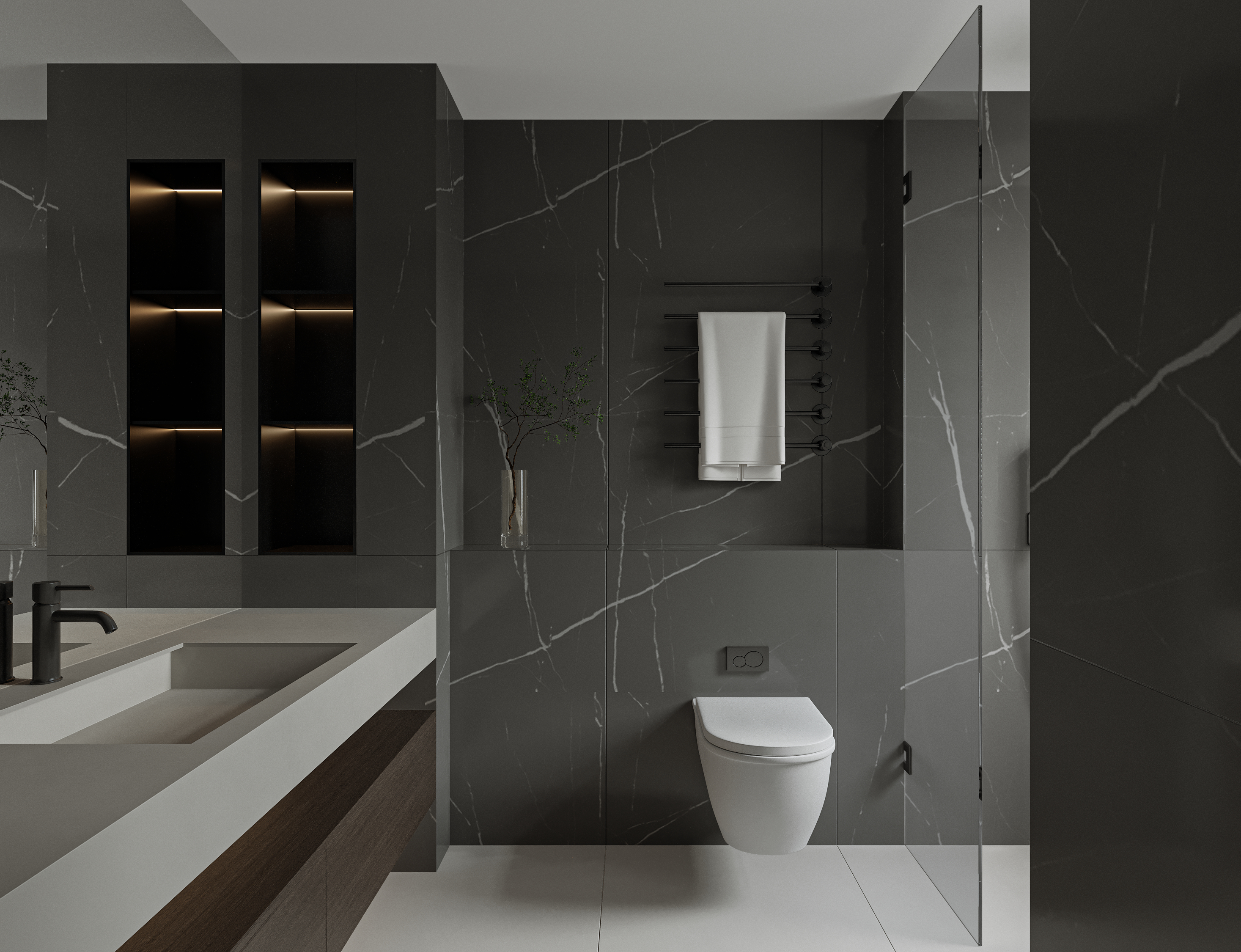 暗色调家装空间丨井外空间设计-13