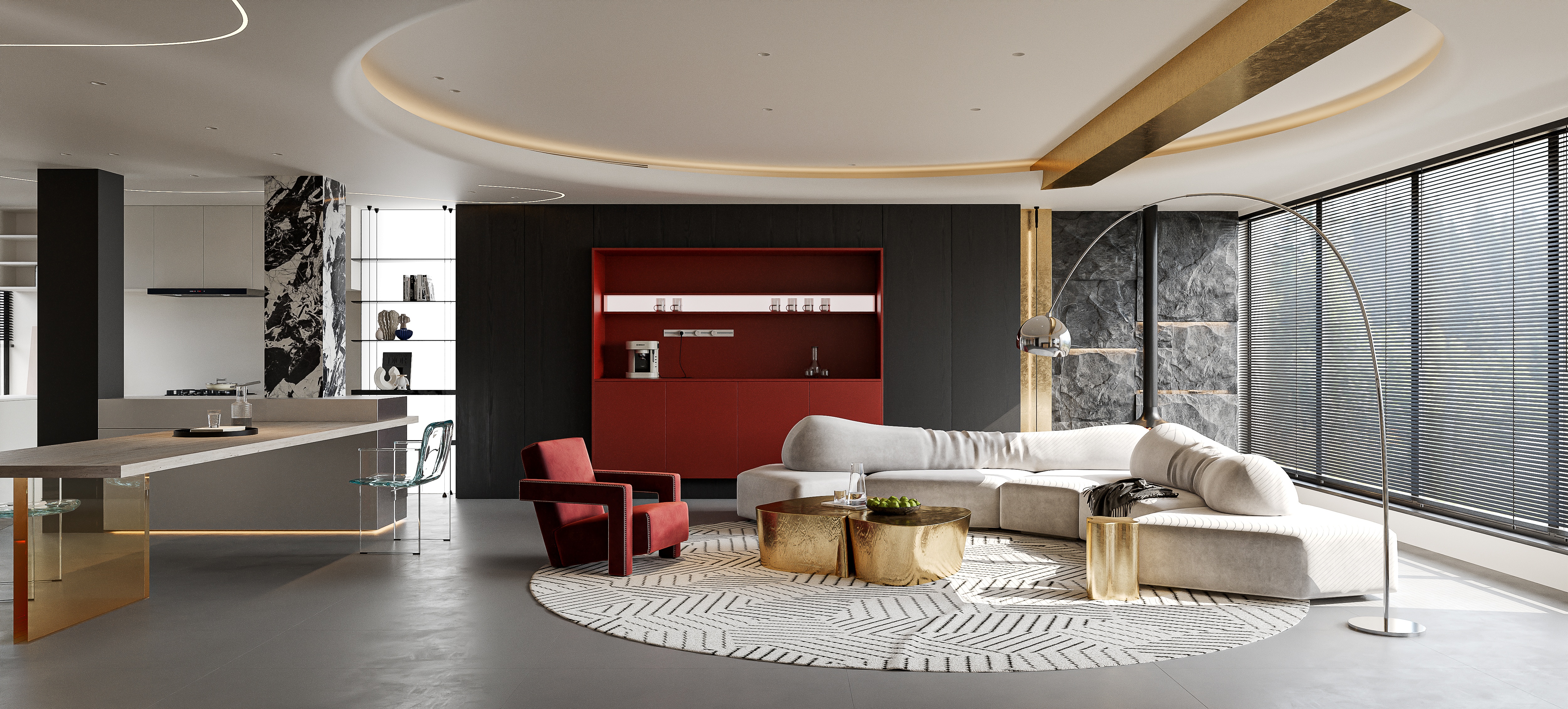 意式轻奢现代黑白灰风格家居设计-12