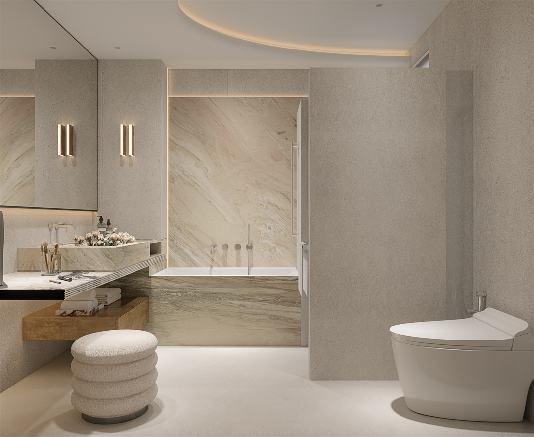 香港大禾装饰|侘寂风格大平层效果图-16