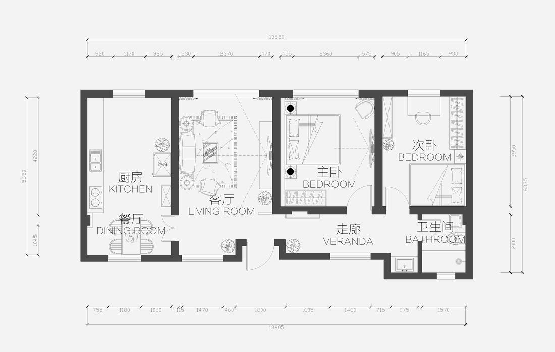 
蓝色经典—吉林市地中海阁楼样板间设计 -0