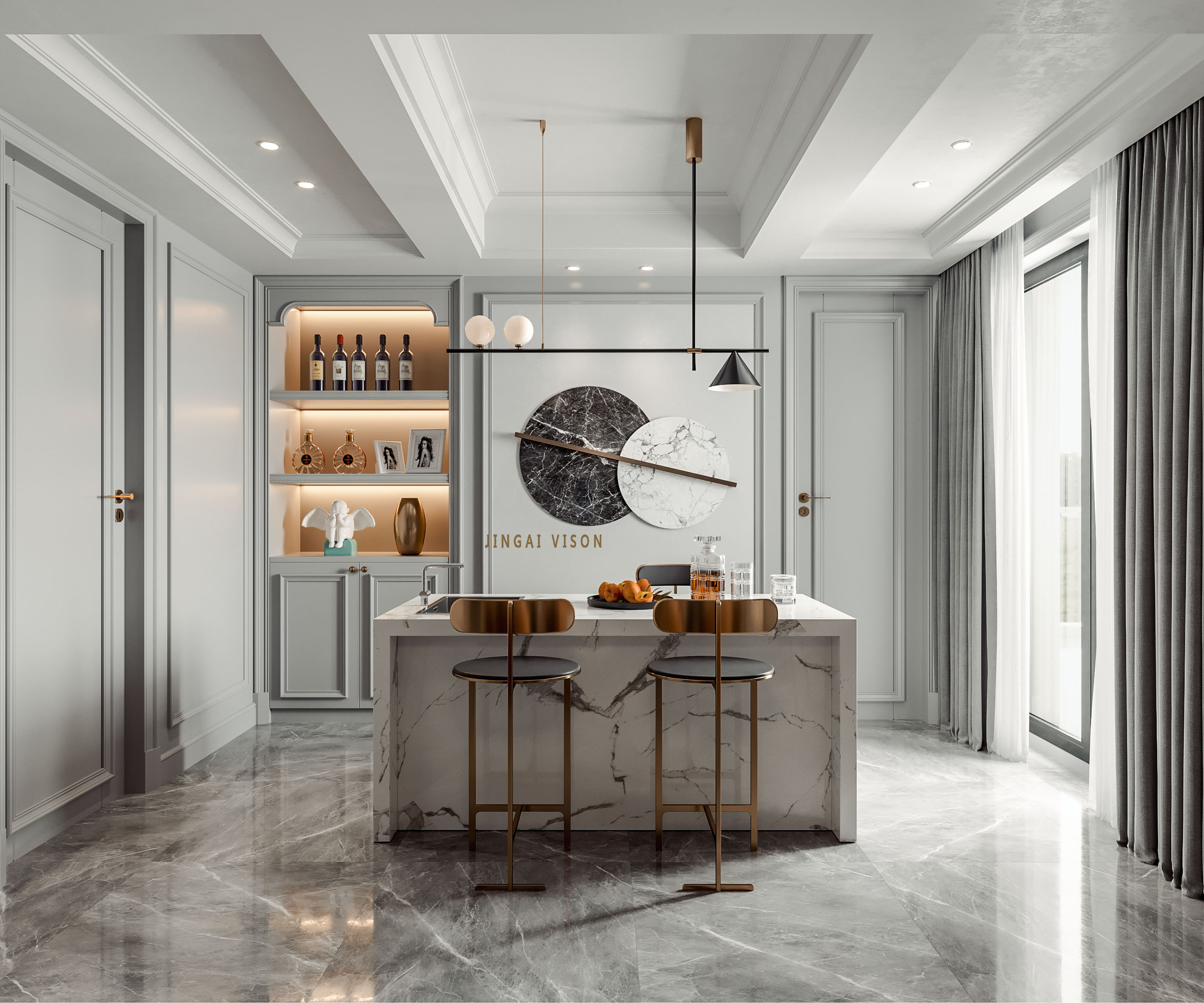 现代法式客厅设计，展现浪漫与优雅-5