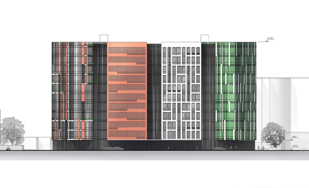 彩色玻璃构建的办公大楼-16