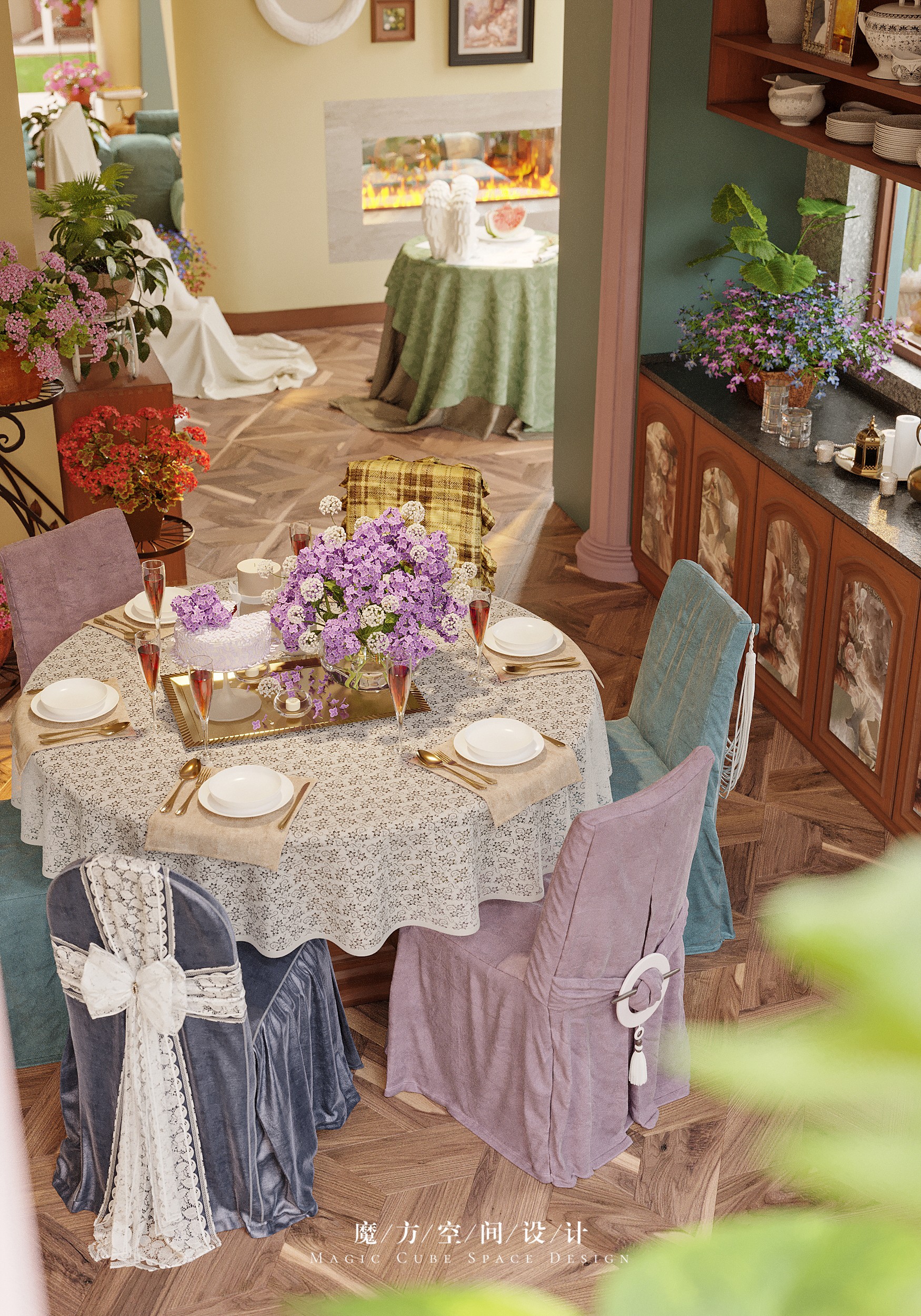大连•法式复古别墅设计丨中国大连丨魔方空间设计-48