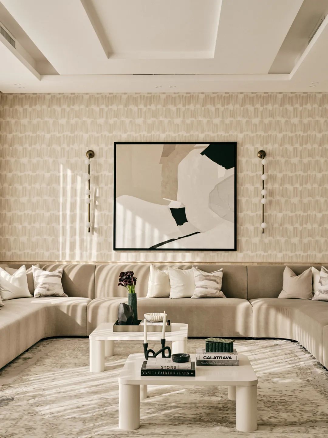 现代米色客厅设计 40 例，时尚元素打造惊艳空间-25