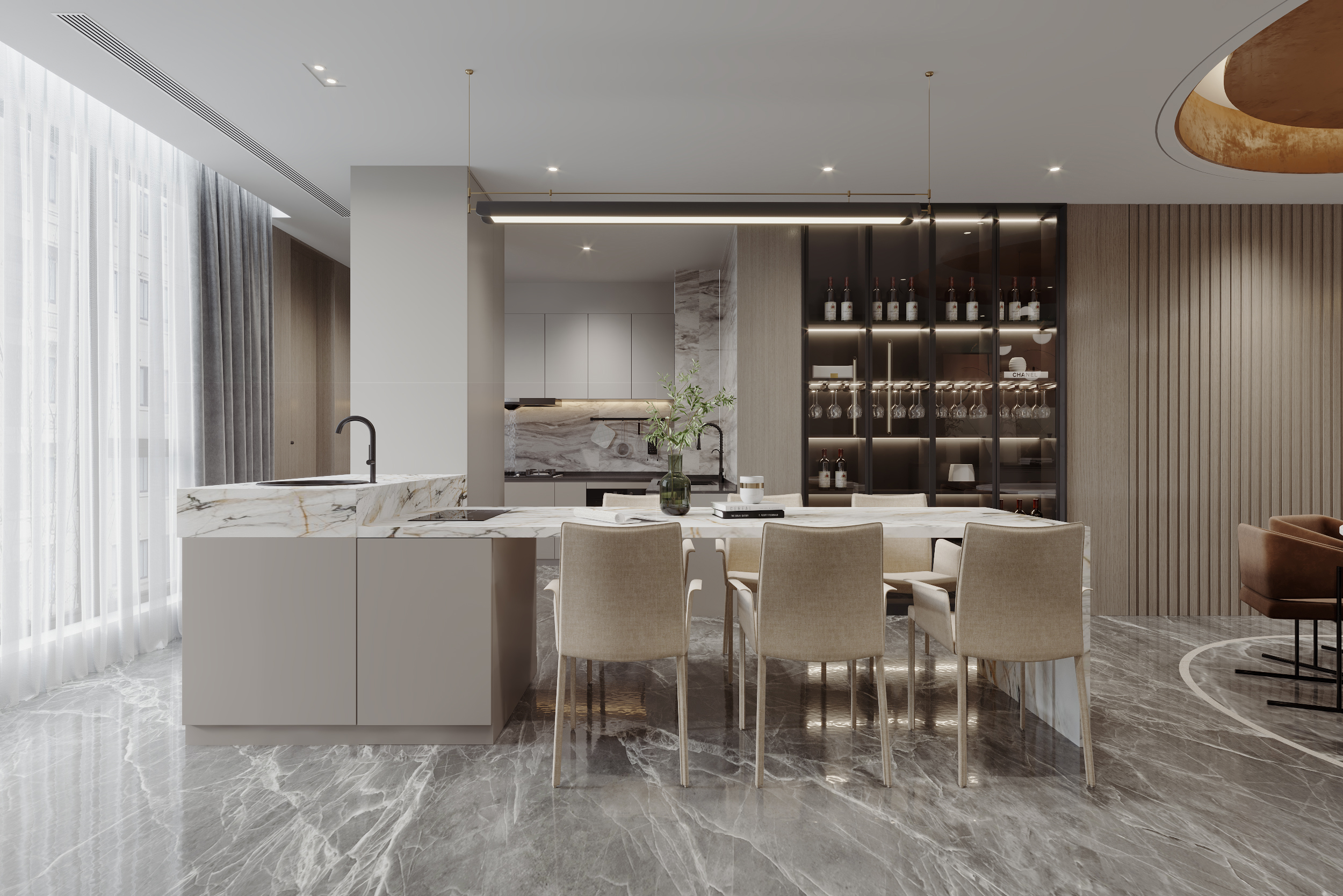 R.H 空间设计--现代轻奢风格-7