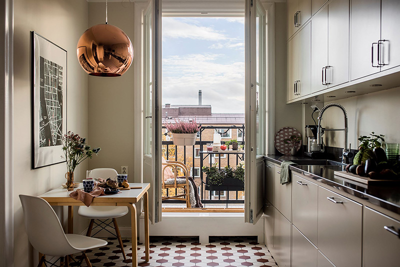 斯德哥尔摩 87 平米公寓 | olive living room and terracotta bedroom-7