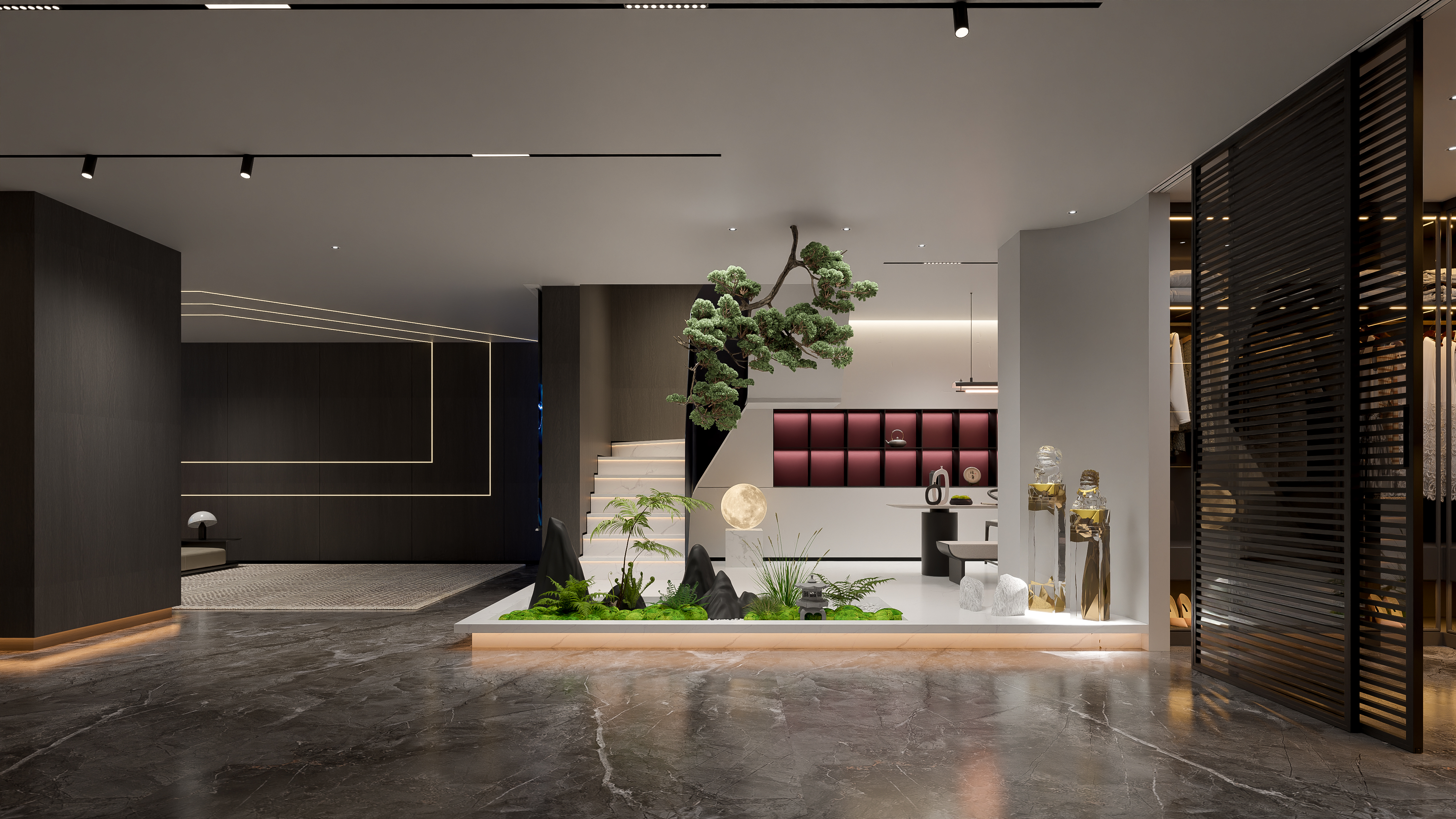 郑州设计，暗黑风的地下室设计-11