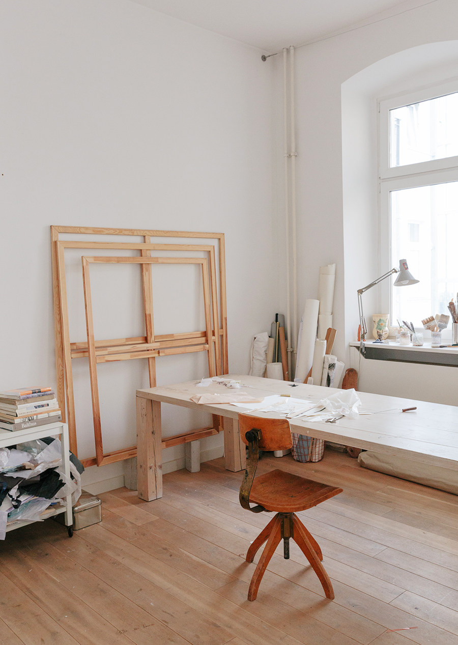 柏林艺术家金·巴特尔特的蜡笔抽象画“绘画”-15