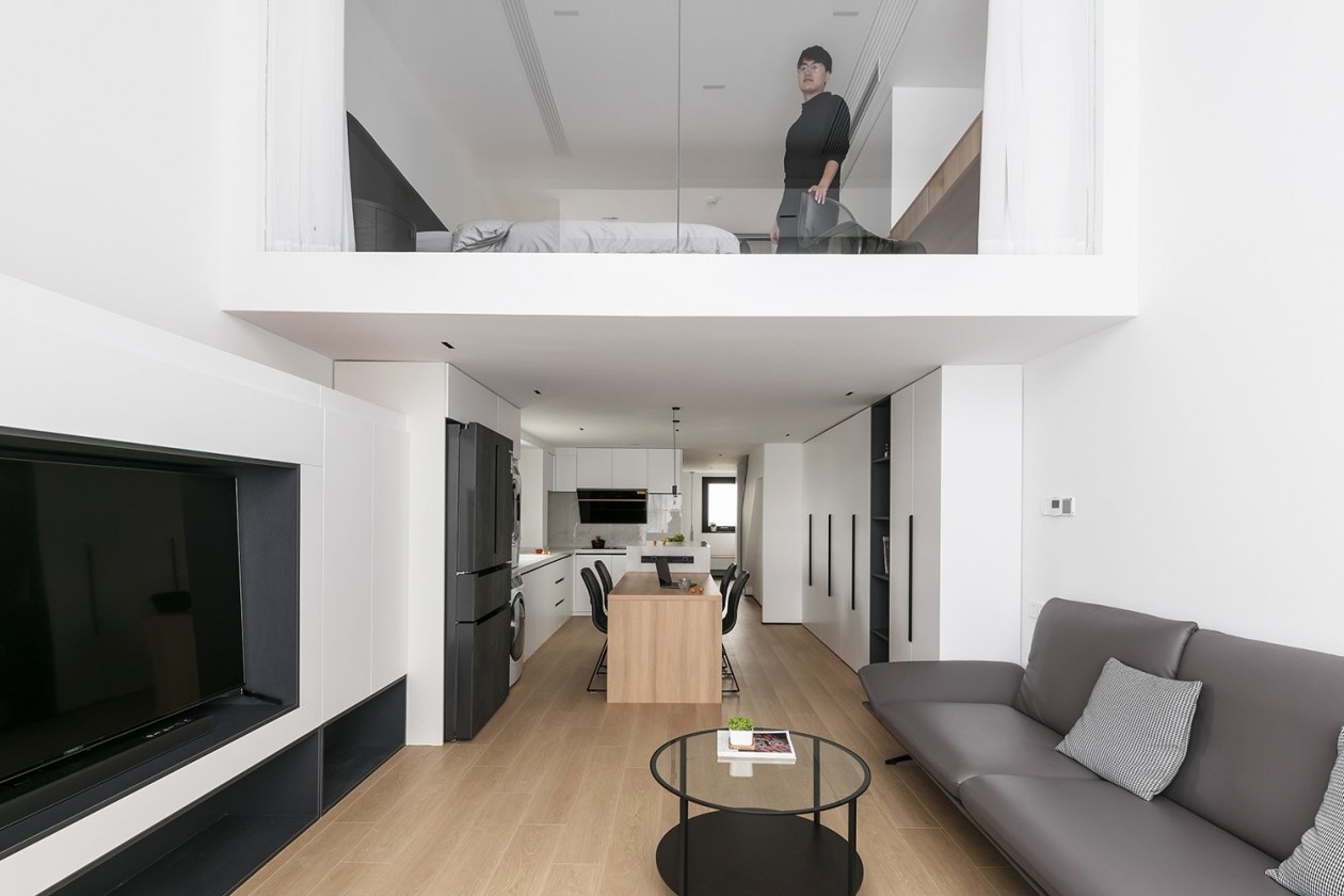 极致黑白灰 loft公寓设计丨中国上海丨上海鸿鹄设计-20