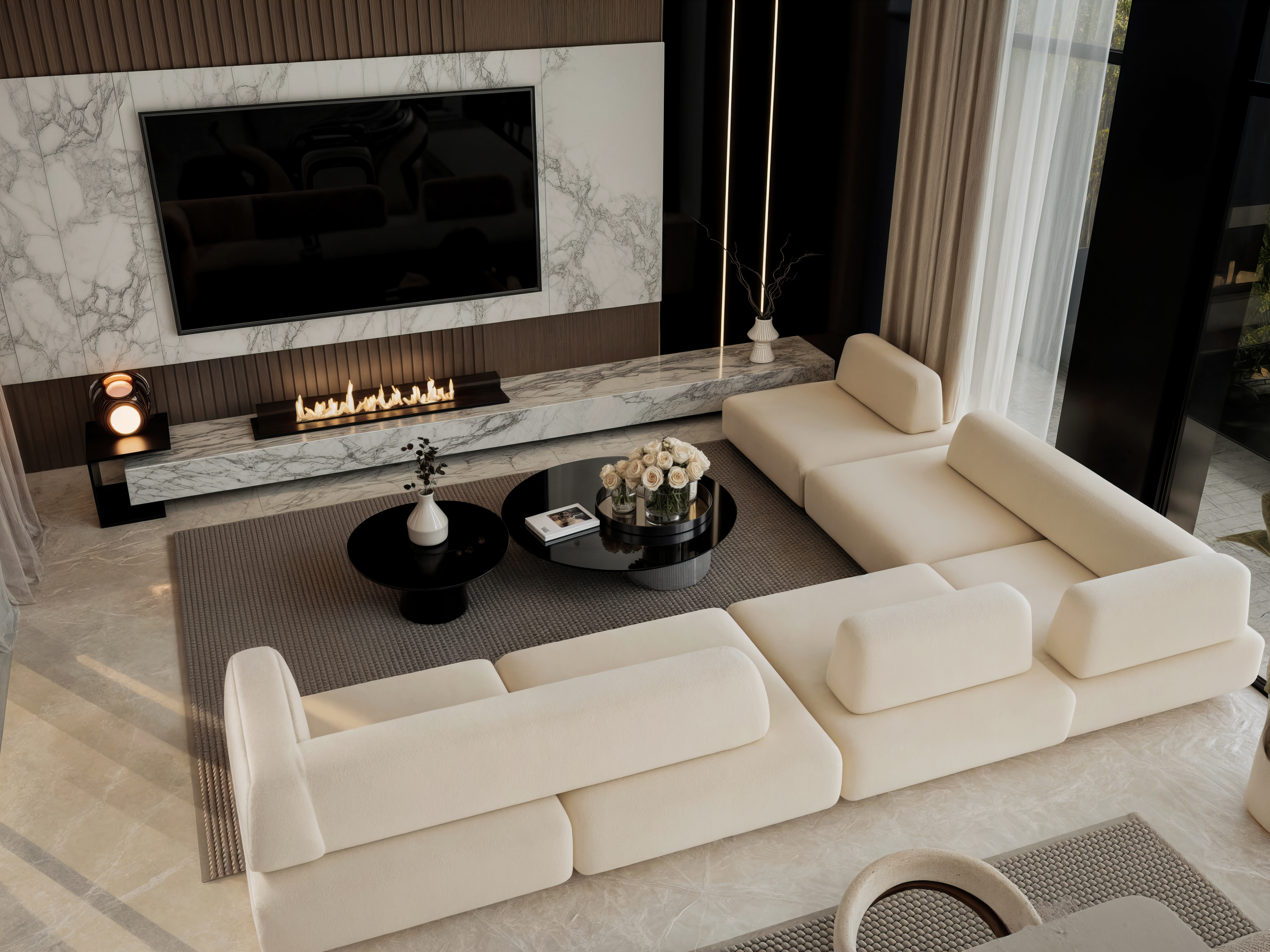 Interior design of a villa reception-2