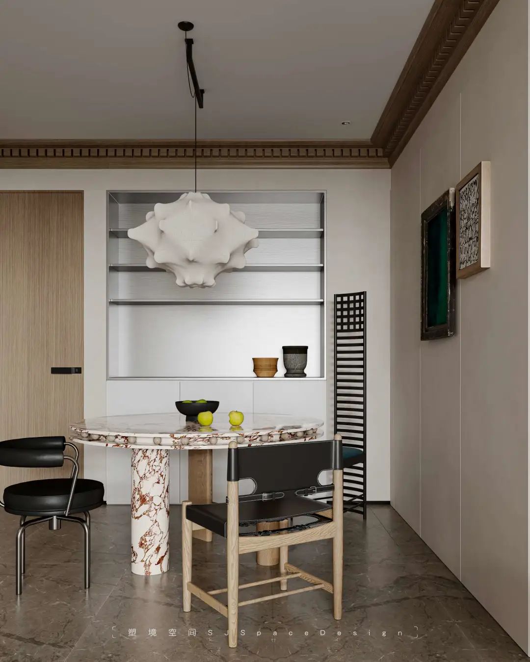 宝格丽大理石与原木的简约诗意空间丨塑境空间设计工程有限公司-41