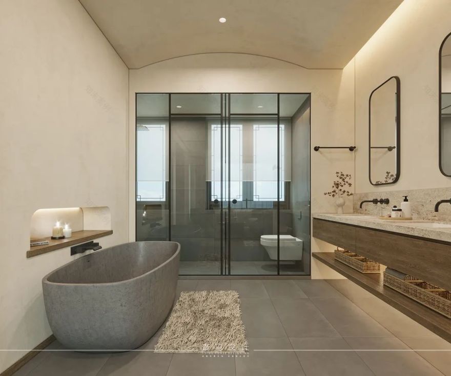 融创揽月府·赵志远设计·现代侘寂风格·380㎡合院丨青马别墅空间设计-84