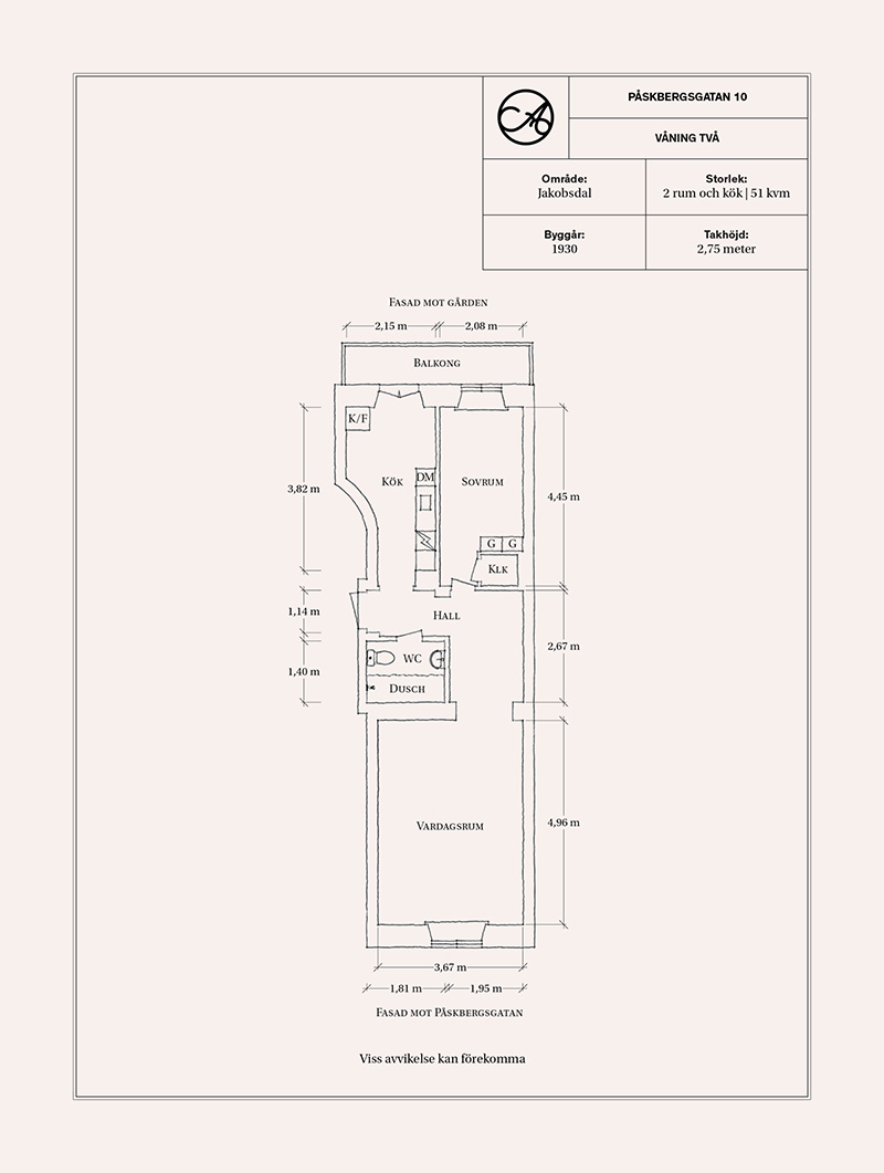 哥德堡 51 平米时尚公寓 | 灰墙砖厨、复古走廊,小空间大创意-36