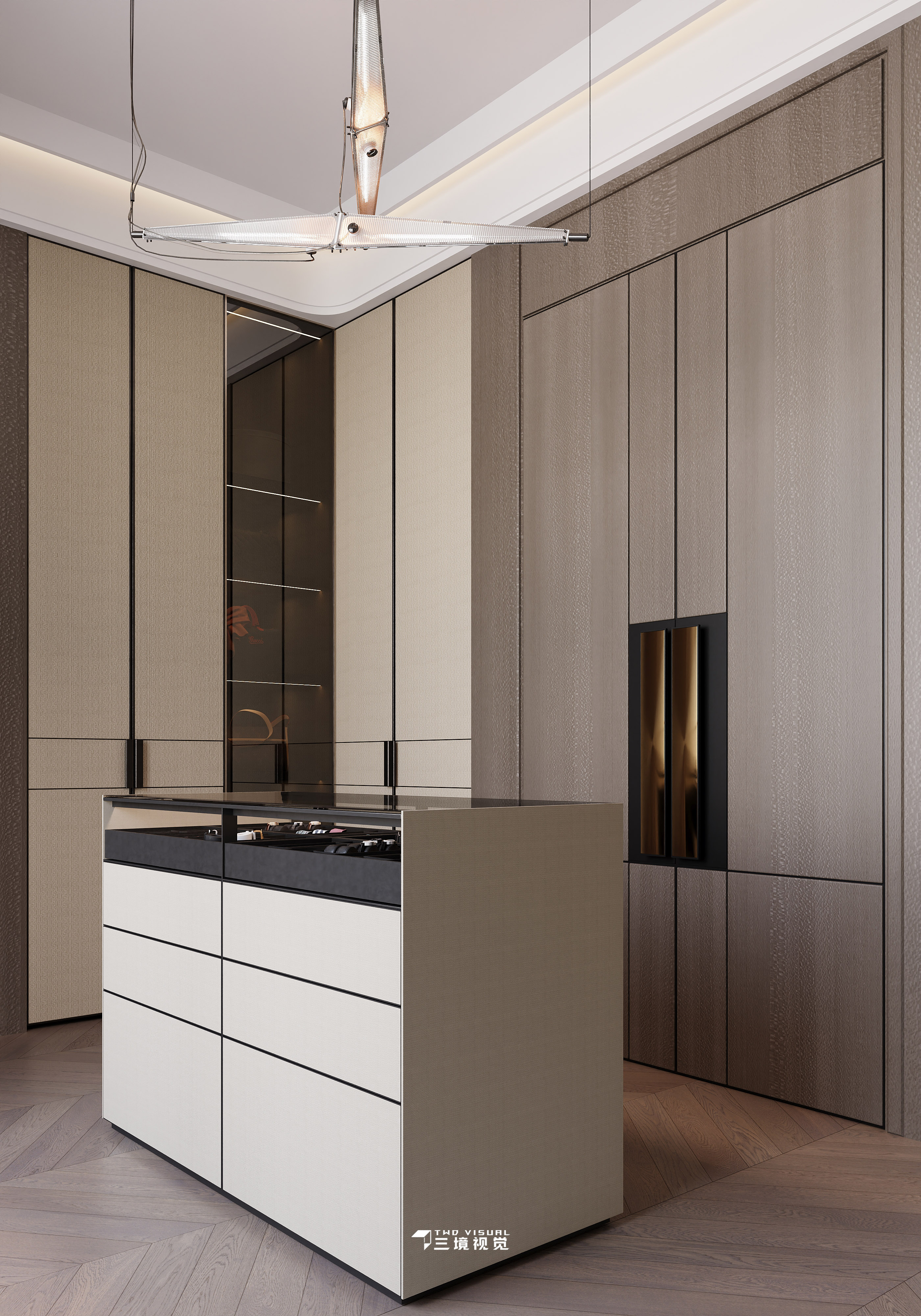 住宅-意式轻奢书房卧室设计-6