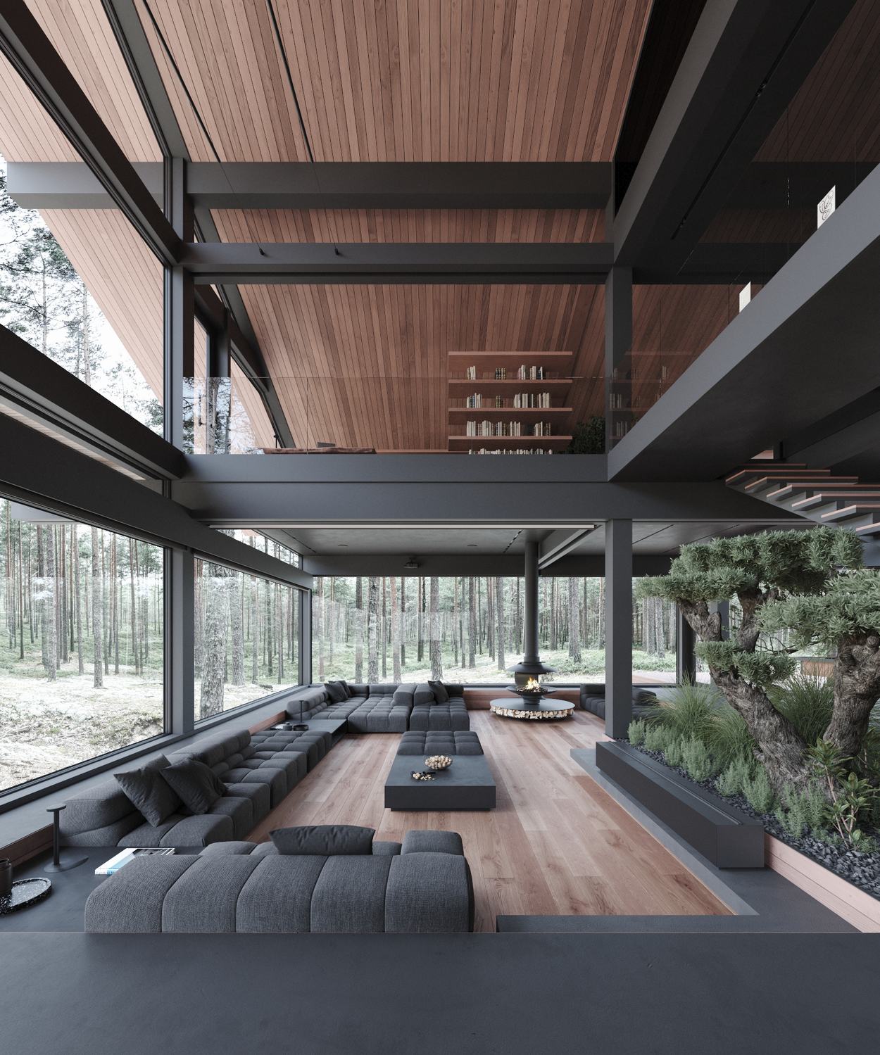 莫斯科森林中的自然共生别墅丨Stephen Tsymbaliuk-7