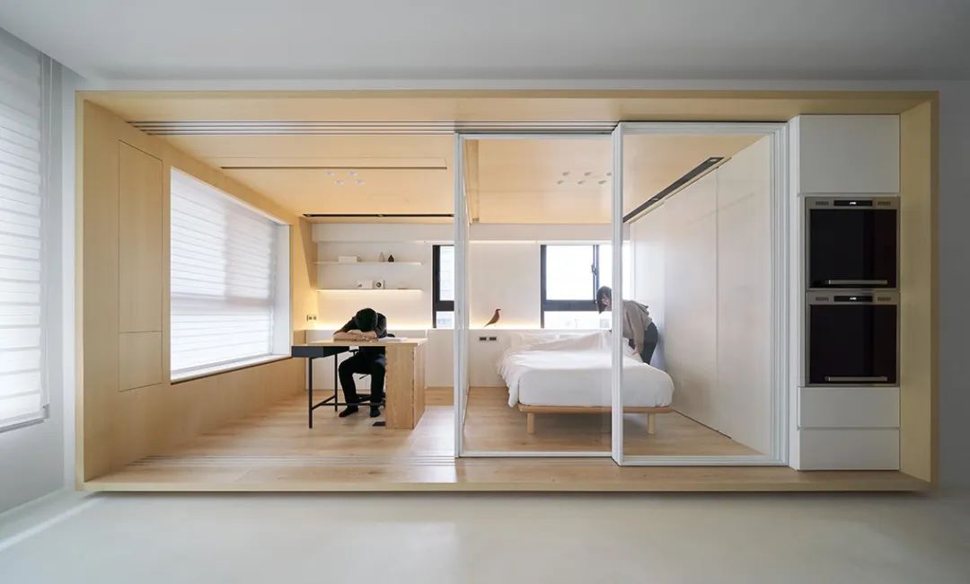 50㎡两居室小宅，弹性利用空间，打造充满变化的盒中盒 | 虫点子设计-32