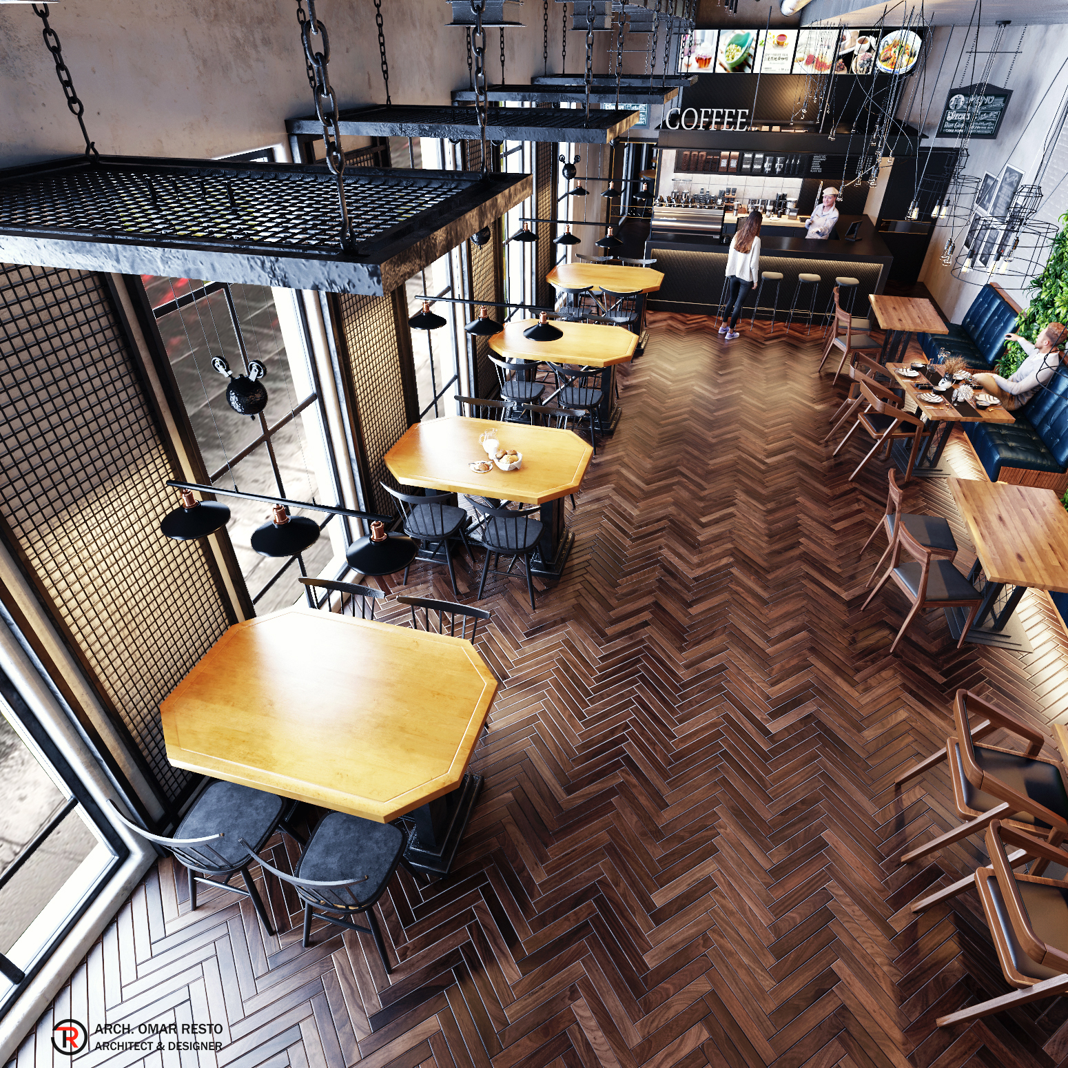 Coffee Shop design - Industrial style-6