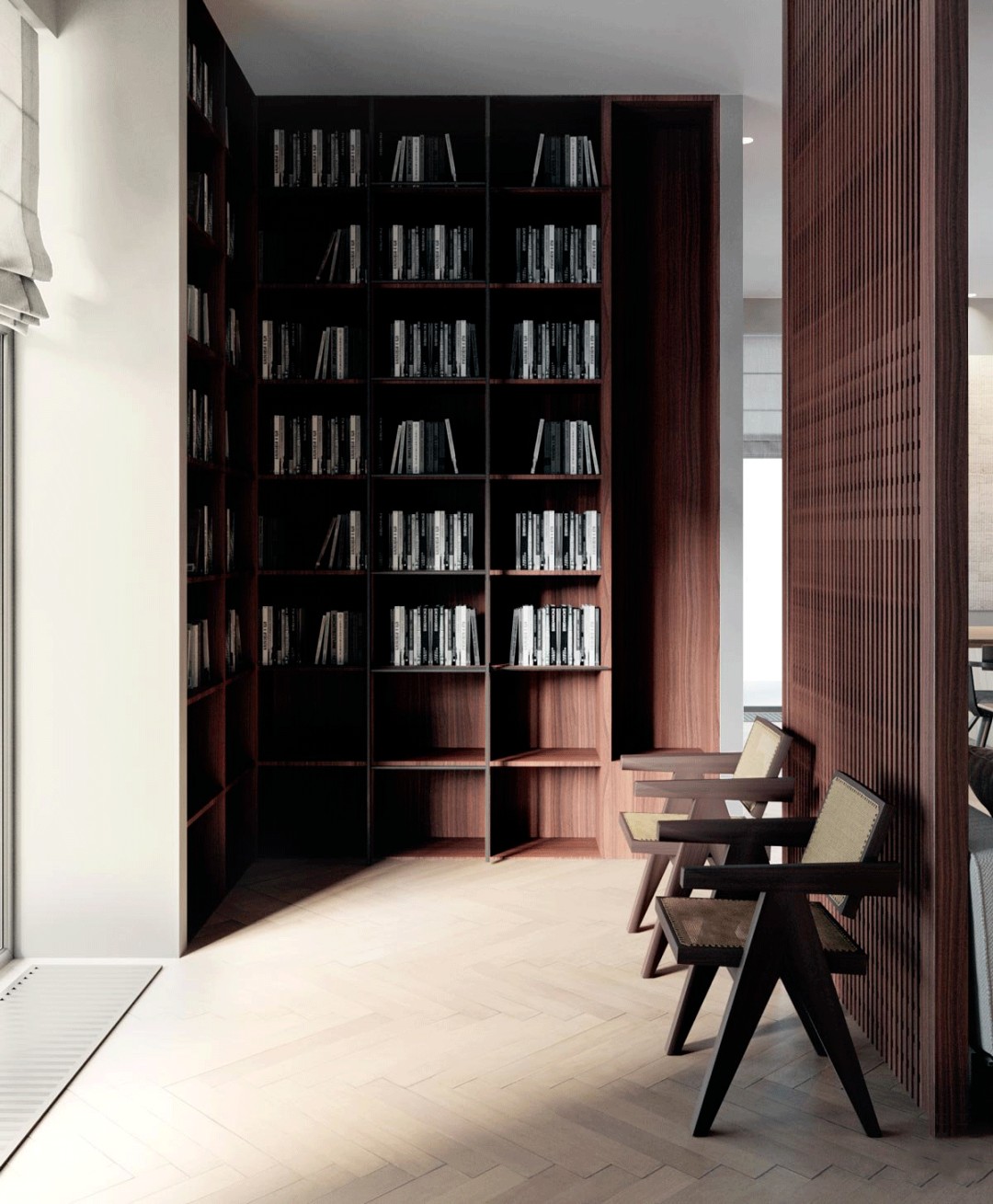 144㎡ 高级灰公寓，客厅这样分隔多出个书房  ZROBYM architects-18