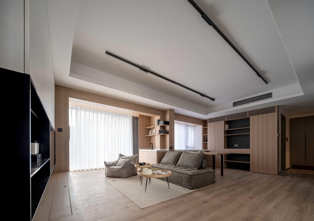 地升幕布++旋转餐桌·116m²精装房改造丨中国广州丨吴思昊-22