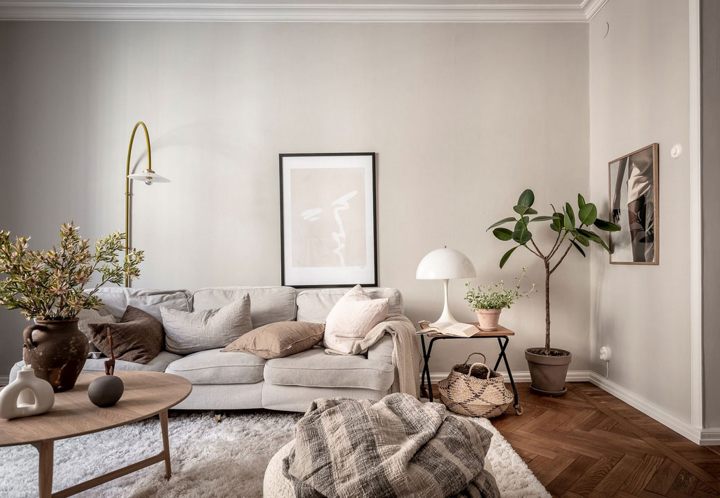 瑞典哥德堡公寓的花卉墙纸餐厅设计-13