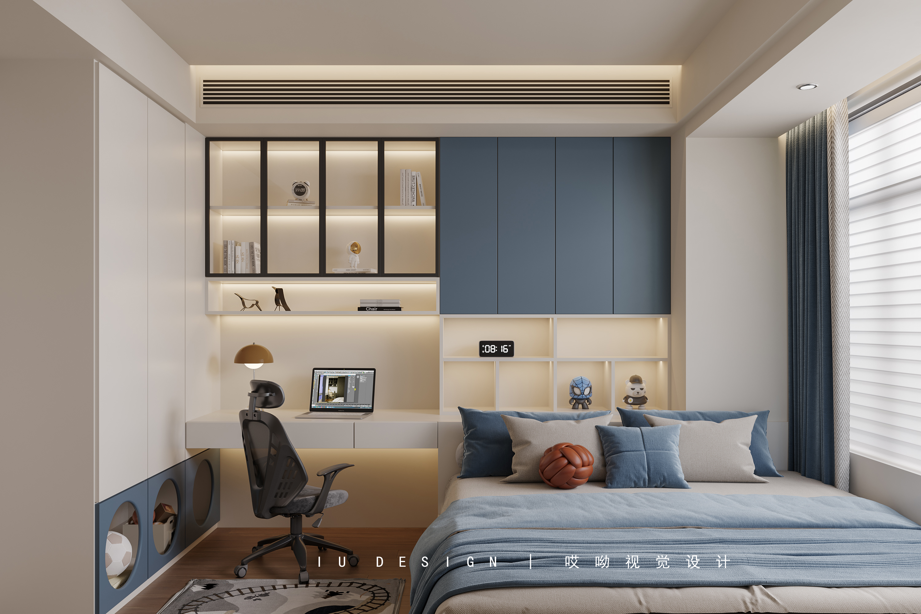 哎呦设计表现·极简风套房丨哎呦视觉-8