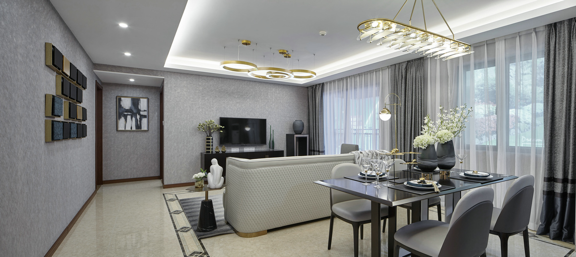 中山万科城轻奢样板间，低调优雅的生活美学-16