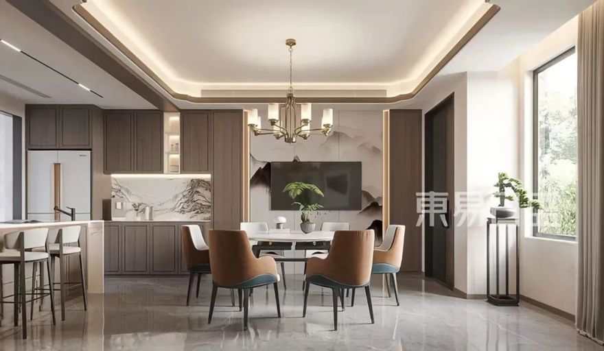 300㎡新中式风格装修,感受诗意的“桃源”生活-21