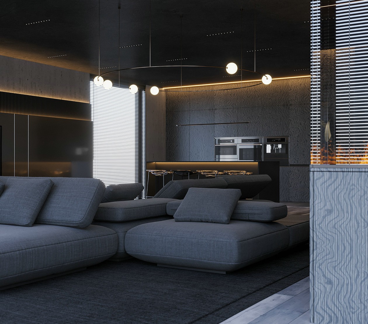 黑色系公寓设计 既沉稳又有设计感！-4